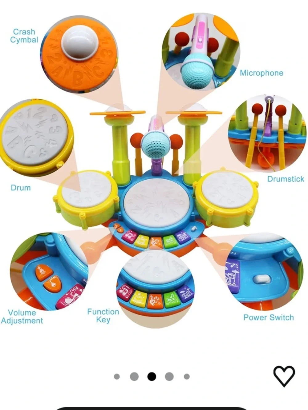Drum Set for Toddlers, Kids Musical Instruments 072